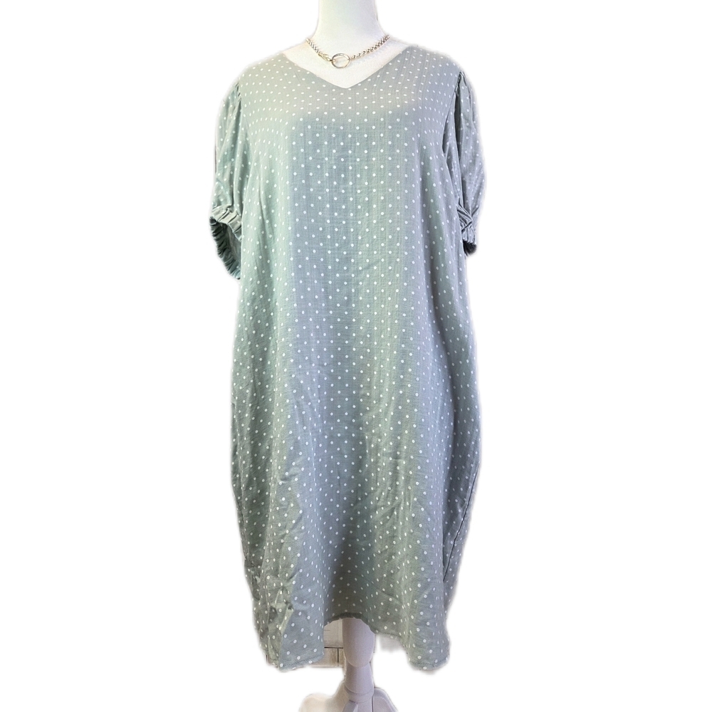 NWT DAVI & DANI Sky Blue Polka Dot Midi Dress